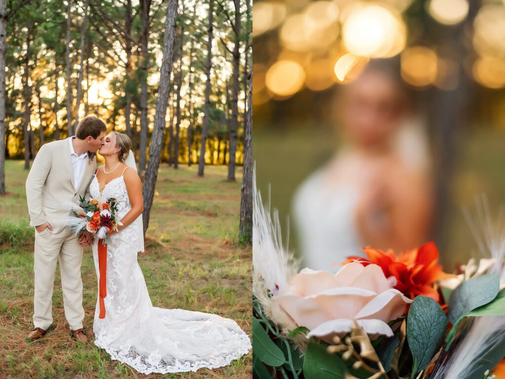 Bride and Groom at Rustic Oaks Ranch Wedding