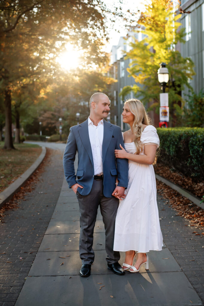 couple walking on path at princeton university