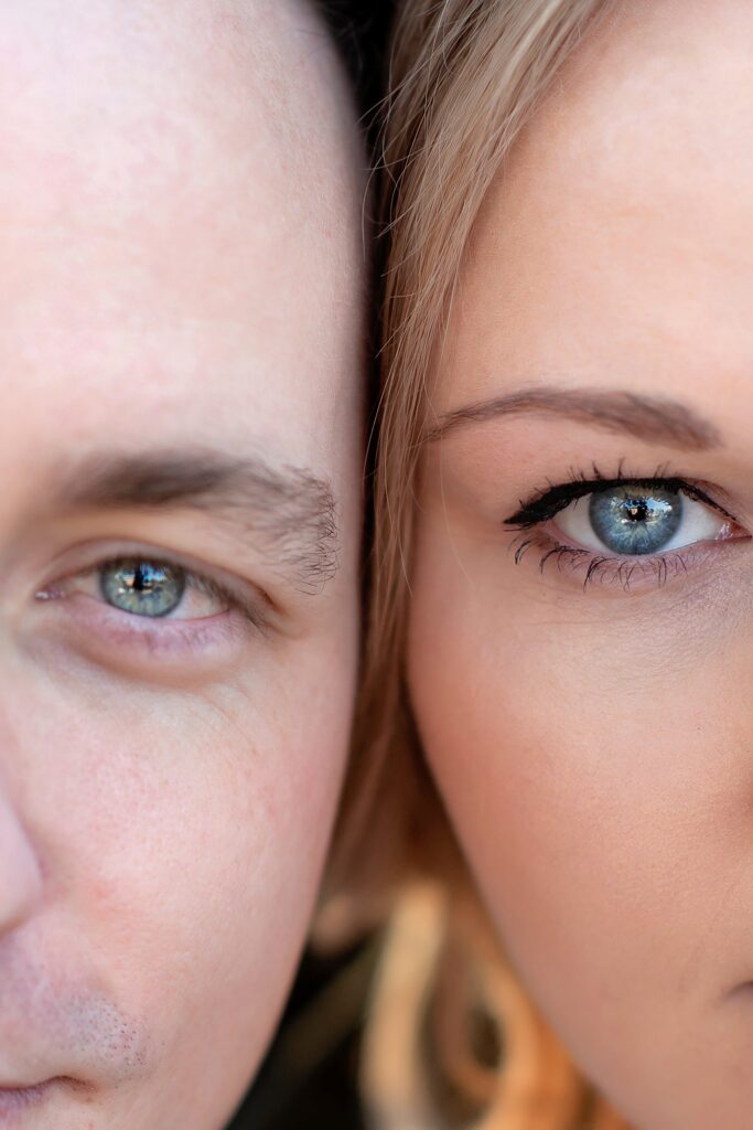 close up of couple at their savannah georgia engagement photos