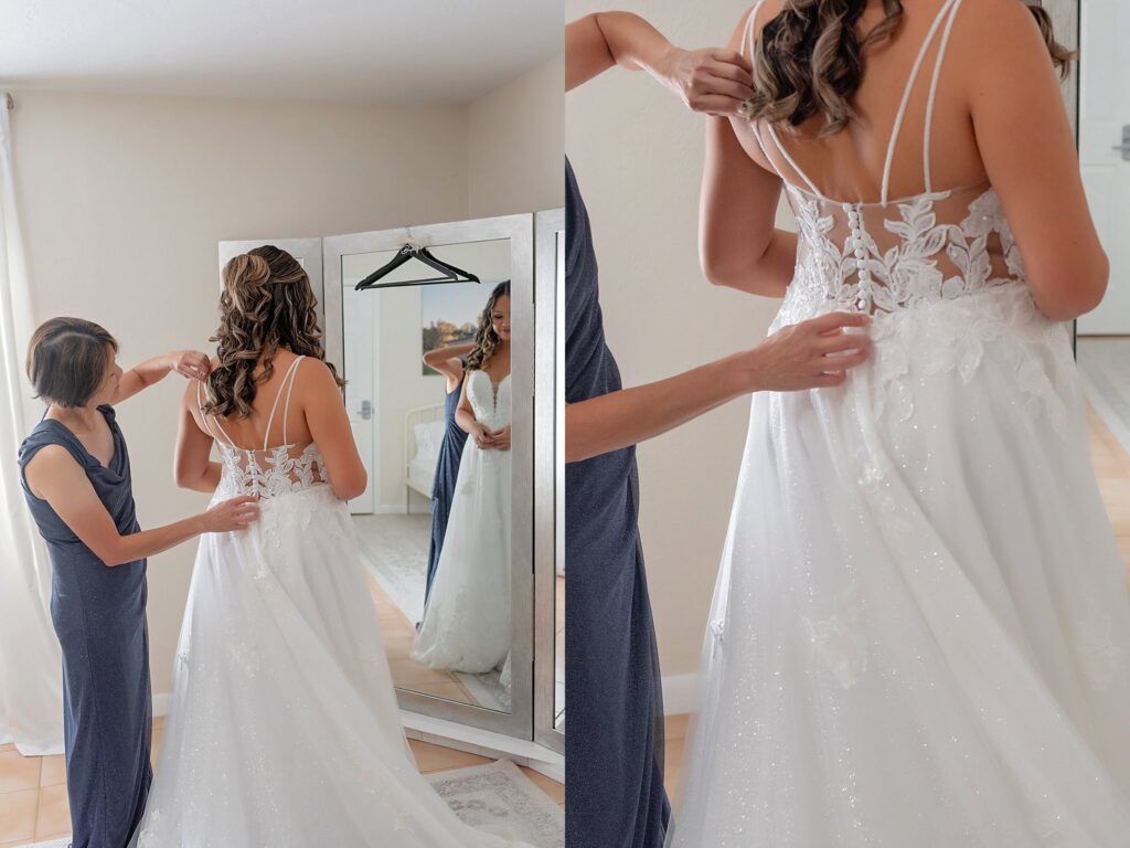 bride getting ready for wedding