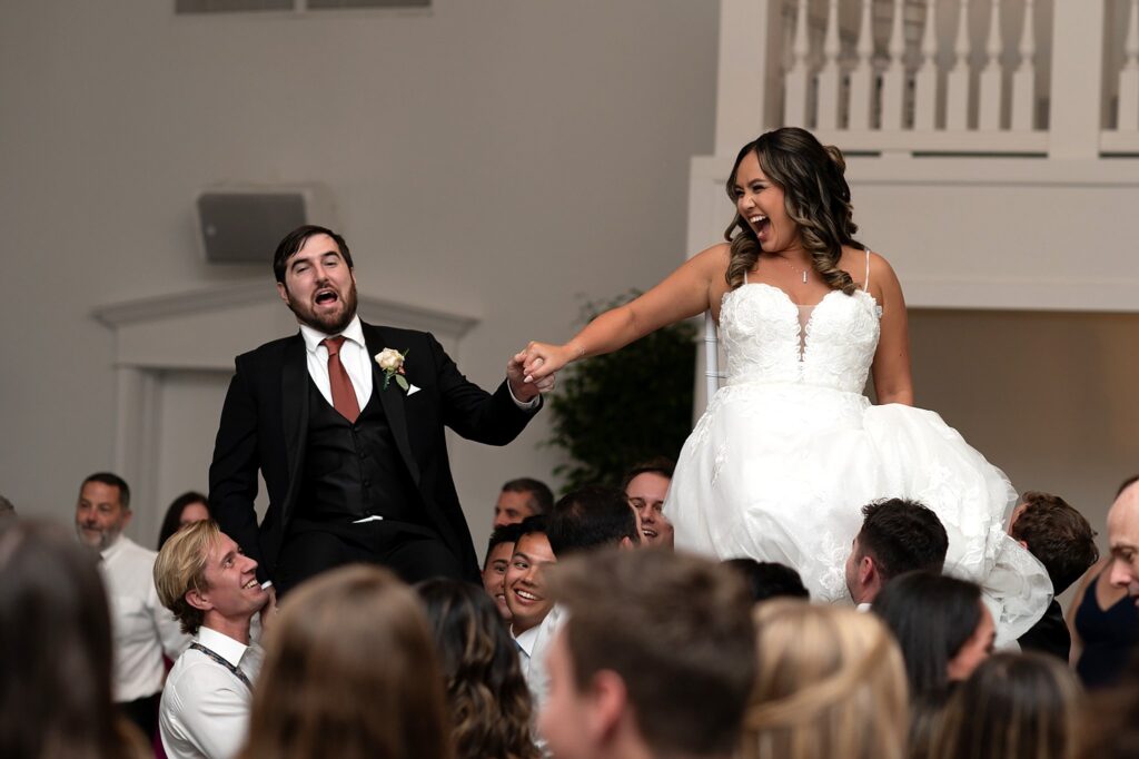 bride and groom dancing