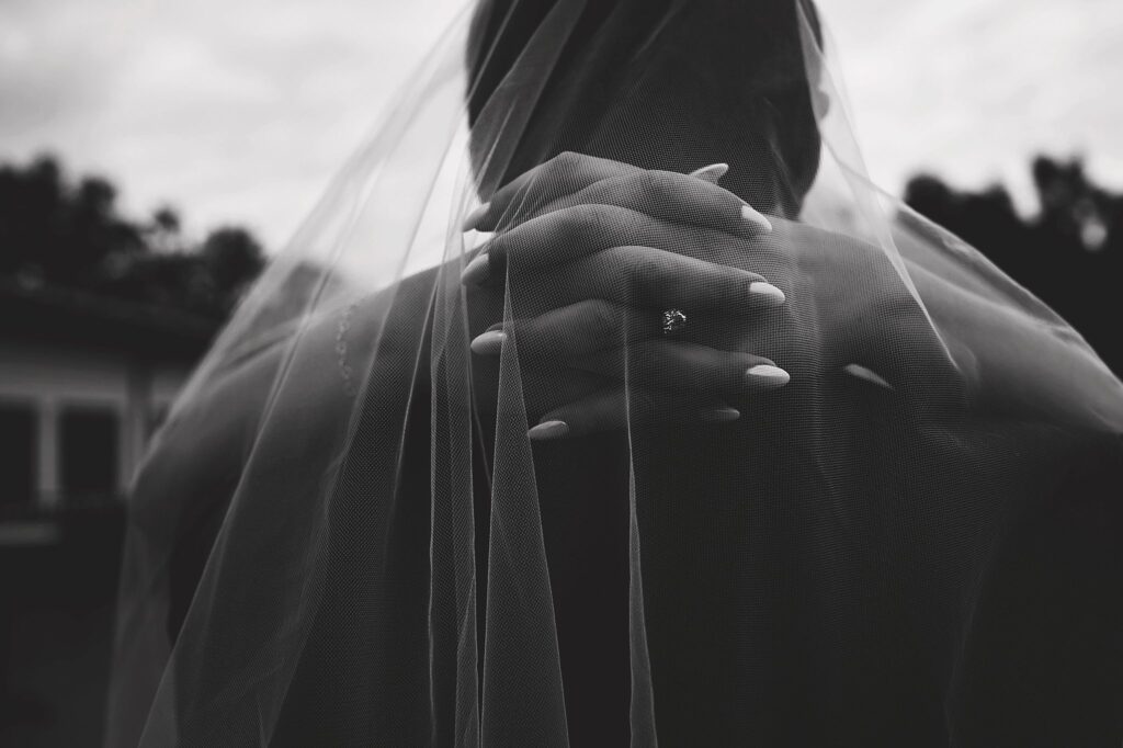 bride and groom under the veil NYC Wedding Photography Trends