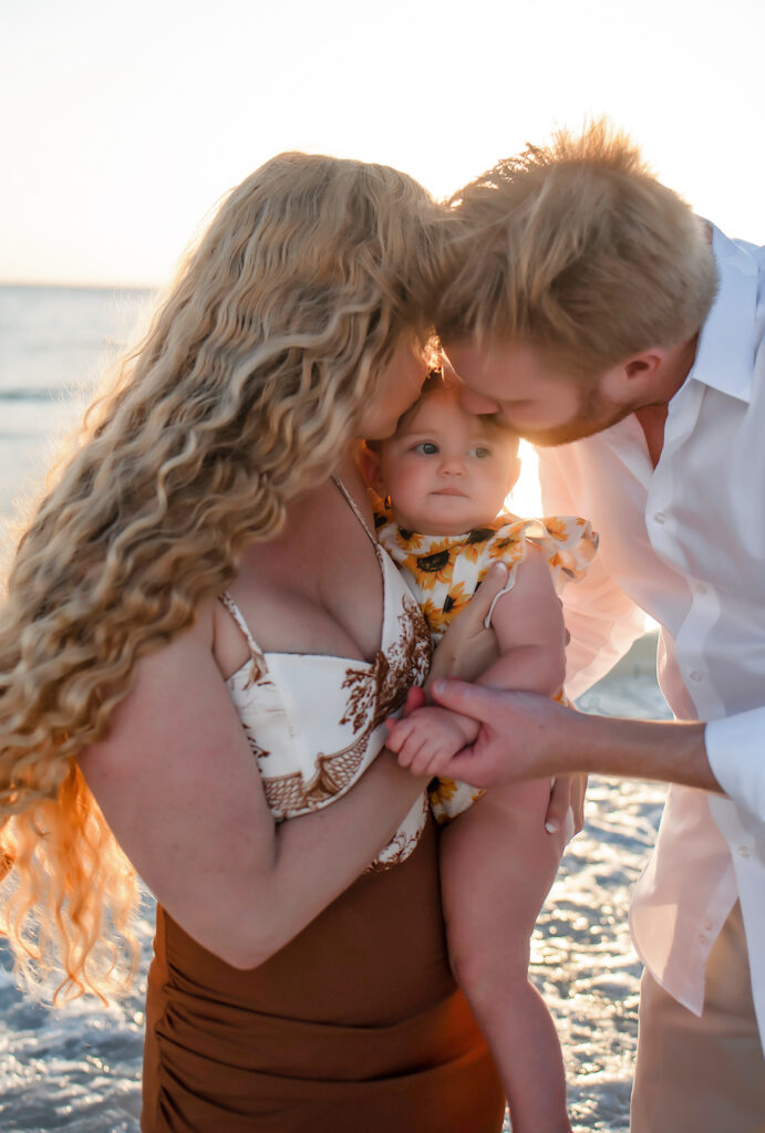 florida beach session family on the beach with baby family beach session