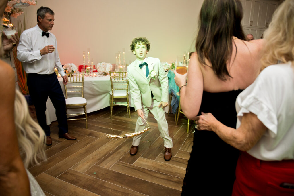 Guests dancing during Valentine’s Day Atlantic Beach Florida intimate wedding reception