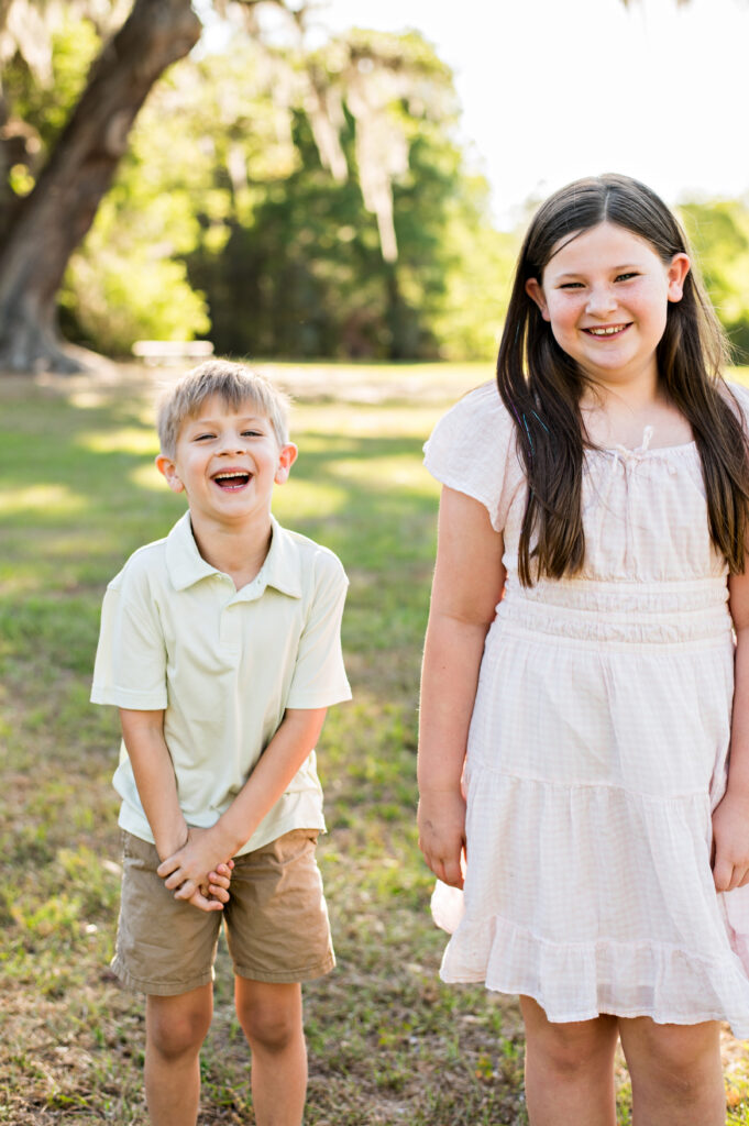 family photos under Cellon Oak tree