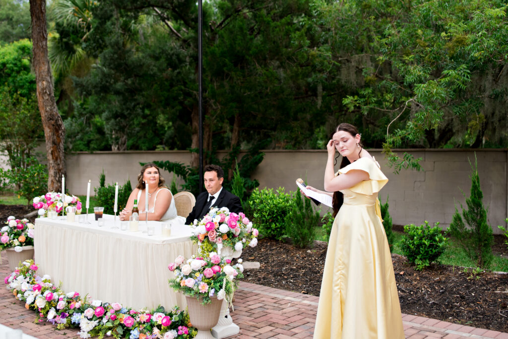 Colorful florals at Lakeview Gardens wedding
